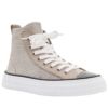 BRUNELLO CUCINELLI BEIGE HIGH-TOP SNEAKERS WITH MONILI TOE