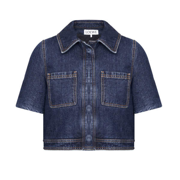Cropped jacket in denim
