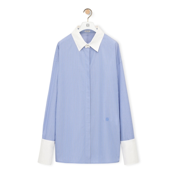 Deconstructed shirt in striped cotton