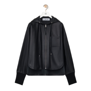 Hooded jacket in nappa lambskin