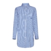 Oversized cotton poplin shirt w/logo Blue/White