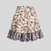 Printed cotton mini skirt