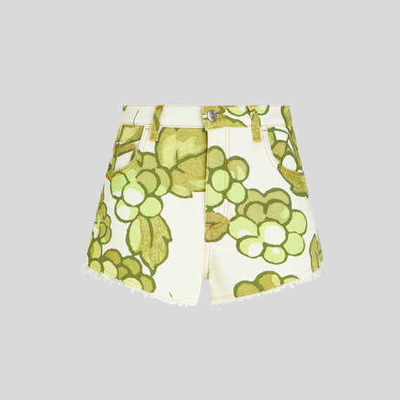 Stretch cotton denim shorts