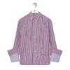 Turn-up shirt in striped cotton