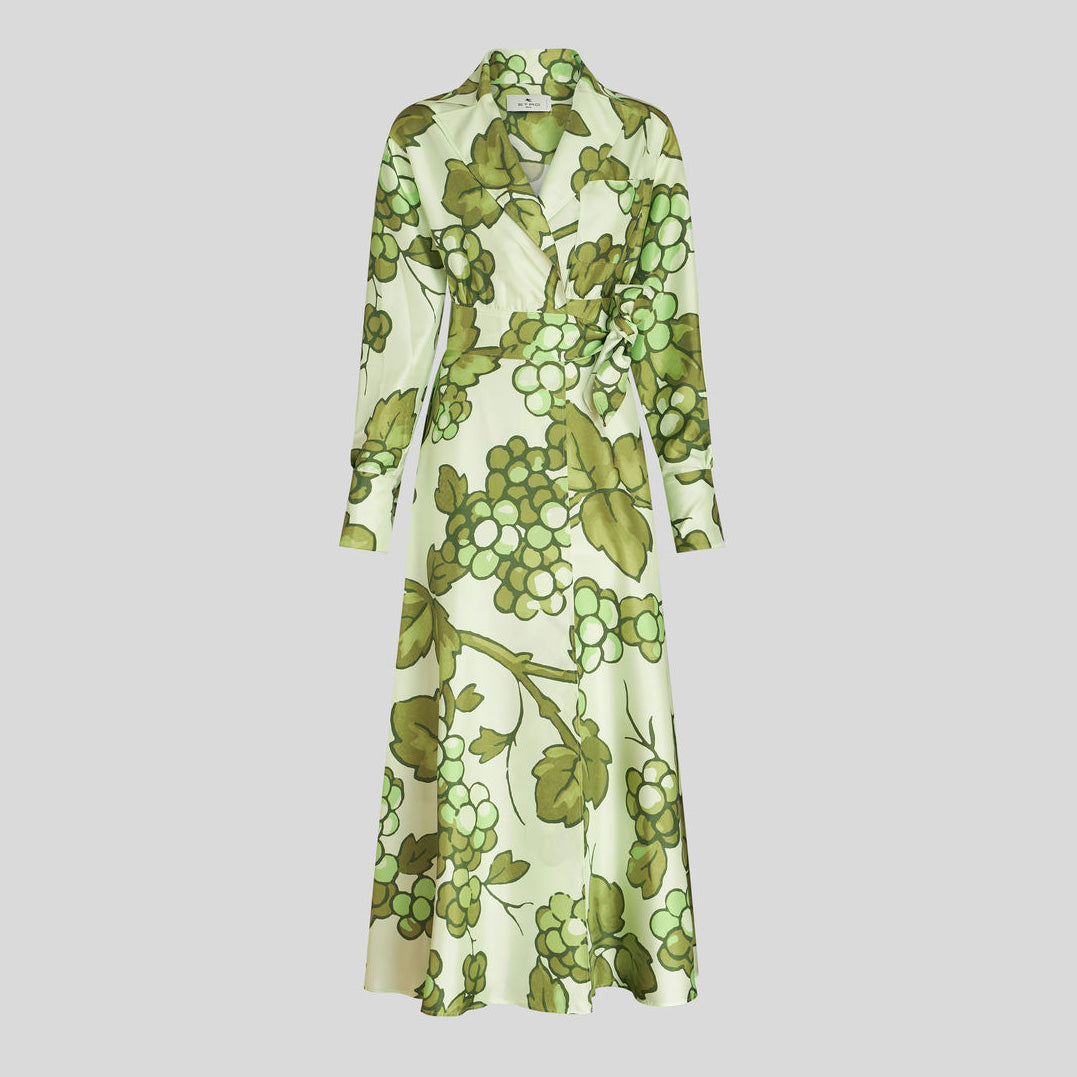Wrap dress with berry print