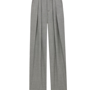 wide-leg pants in wool twill
