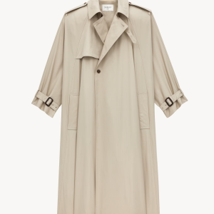 cape trench coat in cotton twill