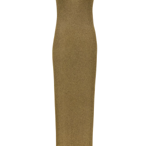 Racerback dress in lamé rib knit