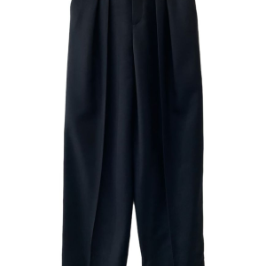 Pleated straight trousers
