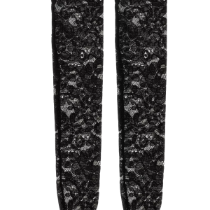 Lace trimmed elastic band leggings