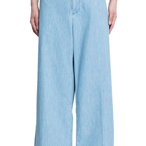 cuffed denim trousers