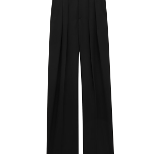 wide-leg pants in grain de poudre