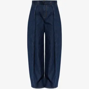 Belted Pleated Jeans