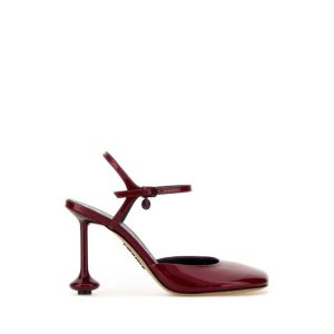 Dark Red Leather Toy Pumps