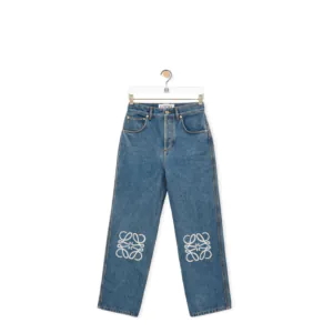 Anagram cropped jeans in denim