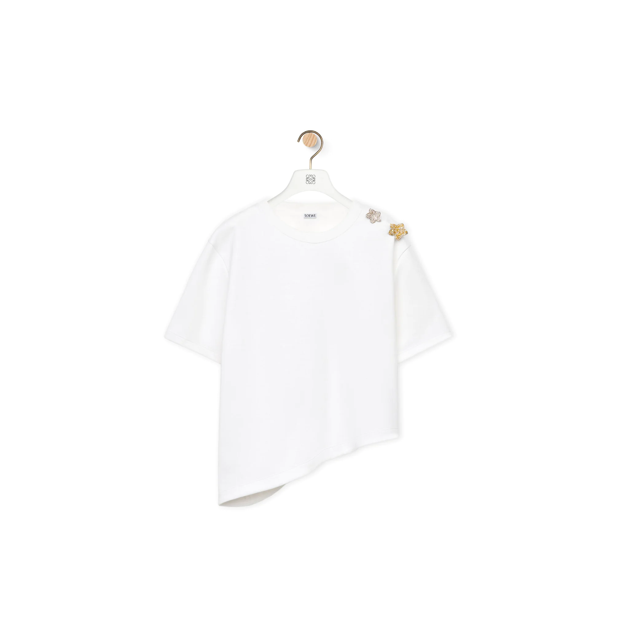 Asymmetric T-shirt in cotton blend