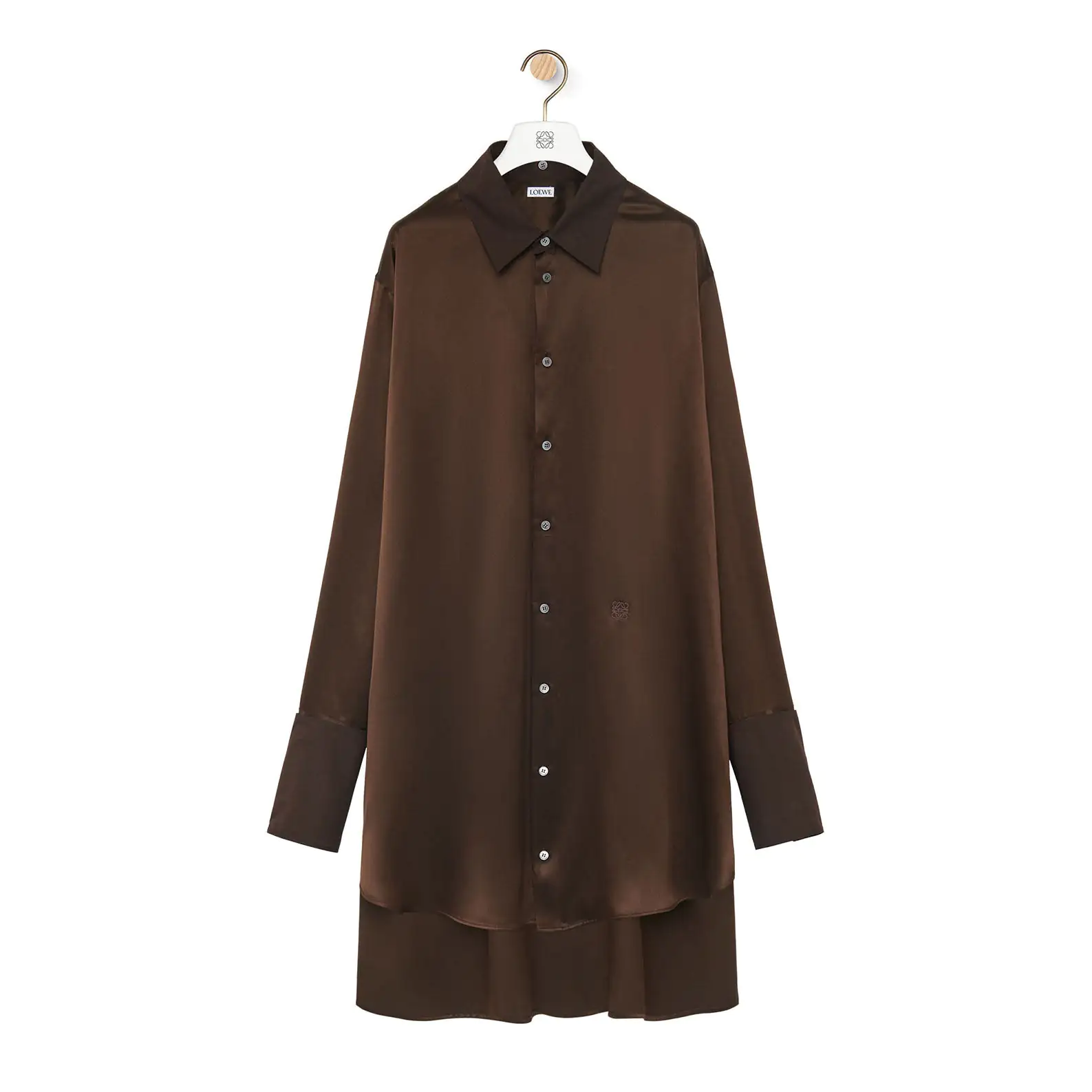 Deconstructed shirt dress in silk