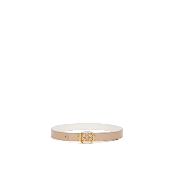 Reversible Anagram Ellipse belt in smooth calfskin