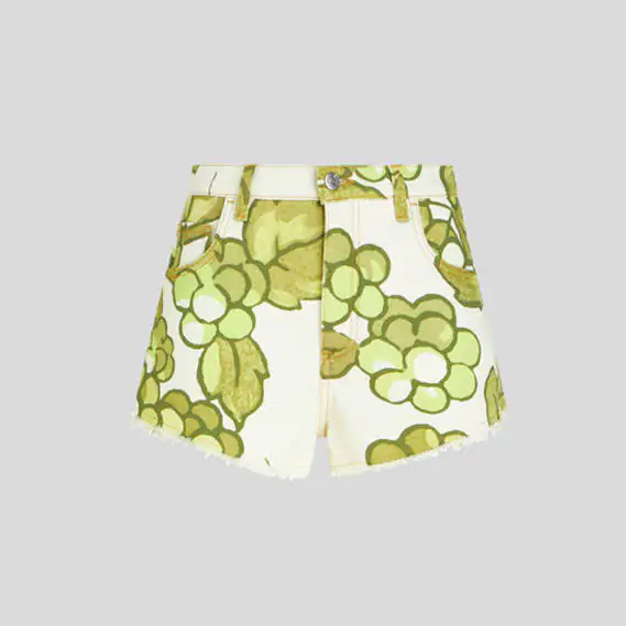 Stretch cotton denim shorts