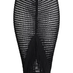 FRINGED BODYCON CROCHET SKIRT