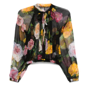 Dolce & Gabbana Black & Pink Silk Shirt