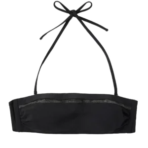 Techno jersey bandeau bikini top with monili