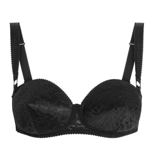 Lace balconette bra with conical cups