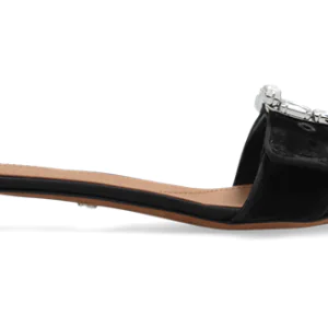 Dolce & Gabbana BLACK Velvet heeled mules