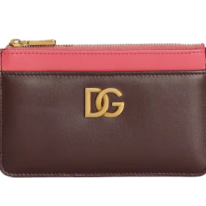 Calfskin card holder with DG logo