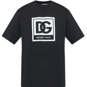 Dolce & Gabbana BLACK T-shirt with printed logo