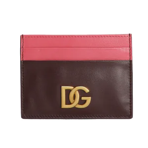 Calfskin card holder with DG logo