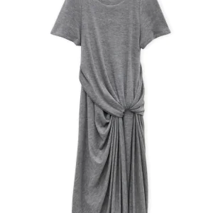 Draped dress in stretch viscose and cashmere