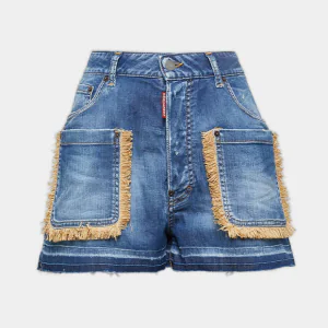 Summer Lovers Medium Wash Stretch Denim Baggy Shorts