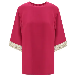 Valentino Embellished Crewneck Blouse