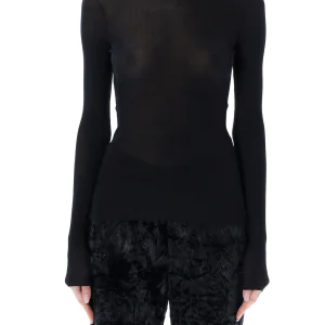 Saint Laurent Cassandre Ribbed Jumper