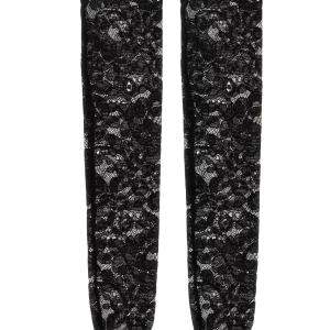 Lace trimmed elastic band leggings