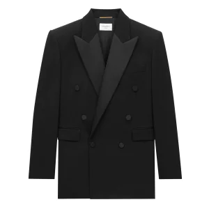 Tuxedo jacket in grain de poudre