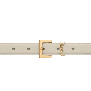 CASSANDRE THIN BELT WITH SQUARE BUCKLE IN BOX SAINT LAURENT LEATHER